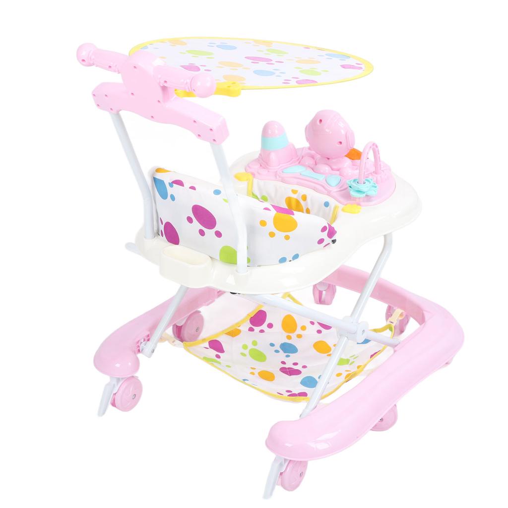Baby Activity Walker Multi Functional Anti Drop Light Musical 8 Wheels Infant Activity Walker
