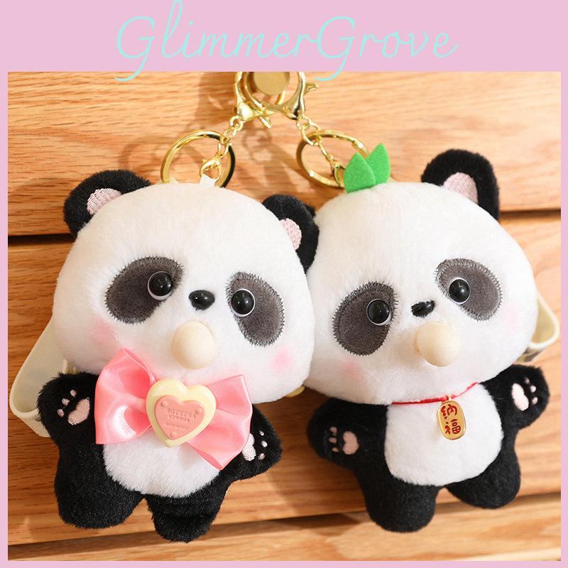Adorable Chengdu Panda Plush Keychain Souvenir Cute Bubble Blowing Panda Toy For Kids