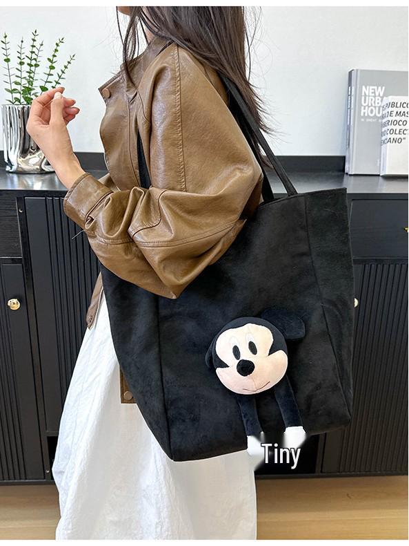 Korean Cute Mickey Head Large Capacity Retro Tote Shoulder Bag