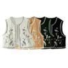 2024 Autumn Velvet Sequin Embroidered Sleeveless Open-front Women's Vest