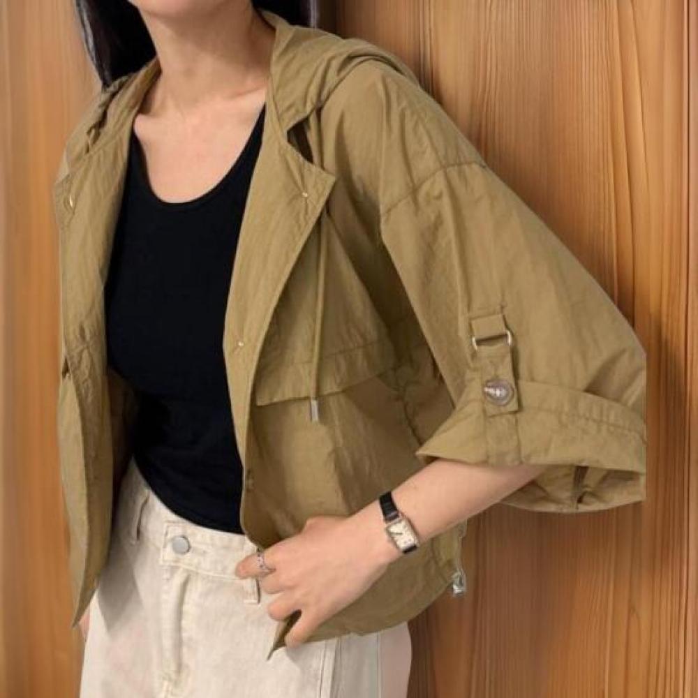 New ArrivalS Open Run Women S Hooded Roll Up Sleeve Anorak Jacket