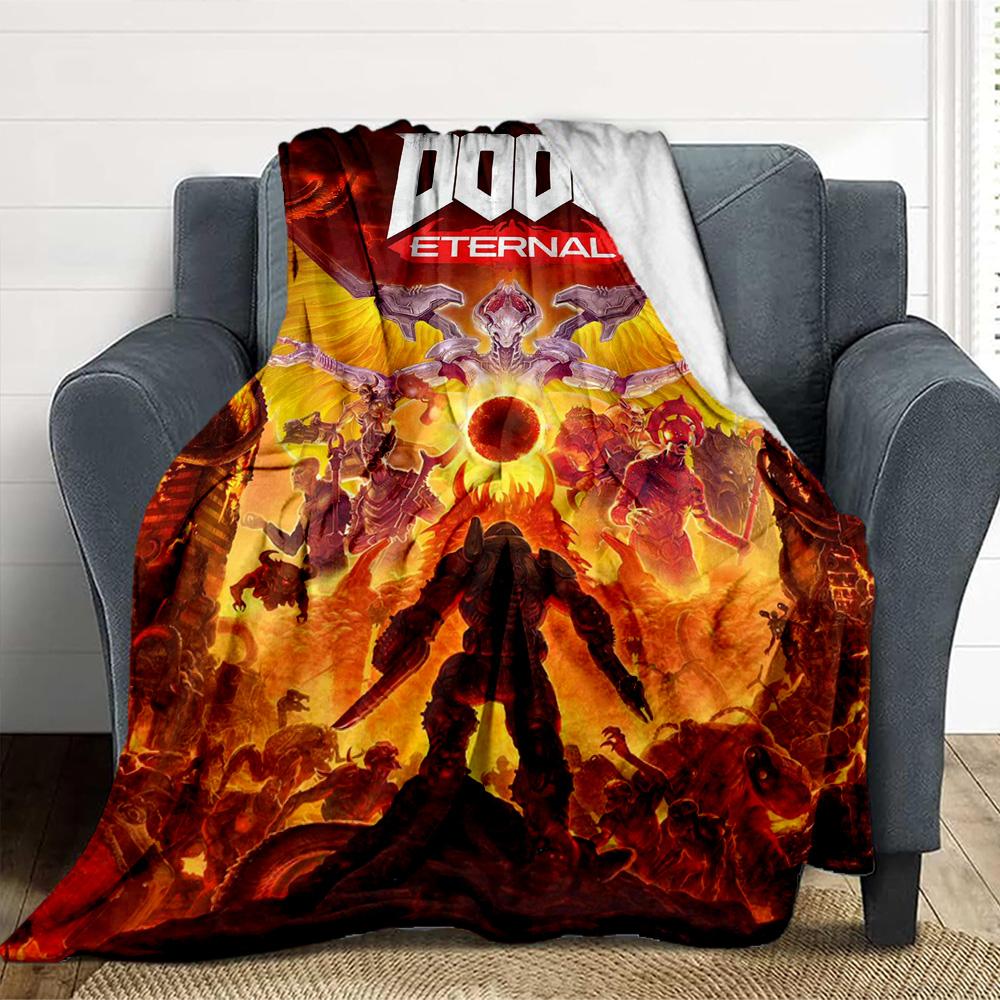 Doom Eternal Flannel Blanket Throw Blanket Soft Warm Sofa Bed Camping Car home Decor Unique Christmas Gift C930371