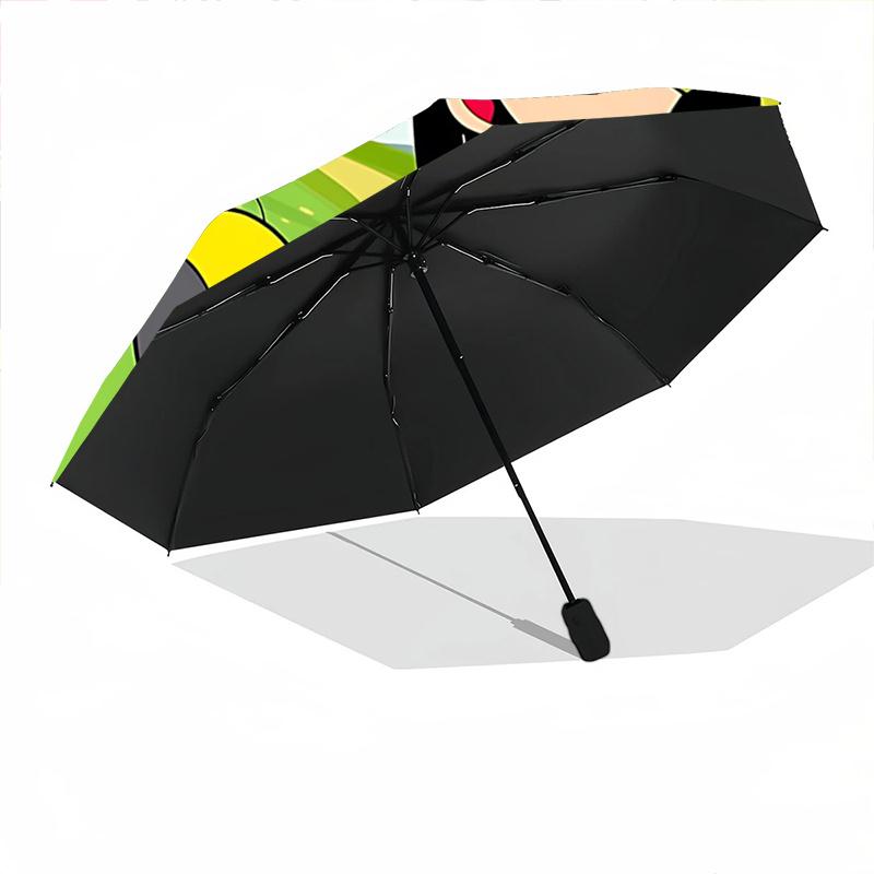 1 шт. Автоматически складывающийся зонт Микки и Минни Маус: Портативный 3-складной дизайн, Железный каркас с 8 спицами, Для улицы, Идеальный подарок для фанатов, Путешественников, На каждый день