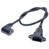 Three-Pin C13 to C14 L-Shaped Power Cord with Eared Screw Holes