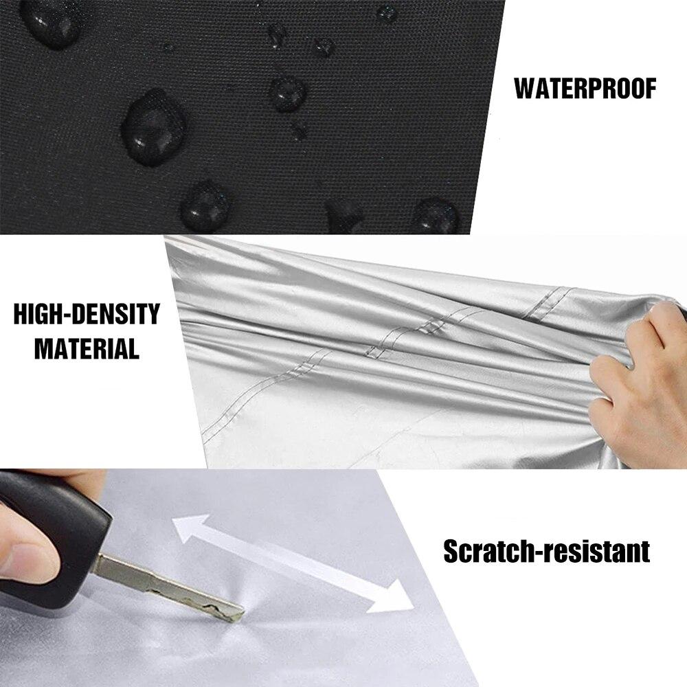 Универсальные черные автомобильные чехлы 190 т, уличные водонепроницаемые солнцезащитные чехлы от солнца, дождя и снега, УФ-лучи для седанов, солнцезащитные чехлы M/L/XL/XXL