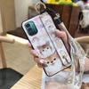 Lanyard Cute Phone Case For Nokia G11/G21 Cartoon Wrist Strap Shockproof Silicone Protective Kickstand Dirt-resistant