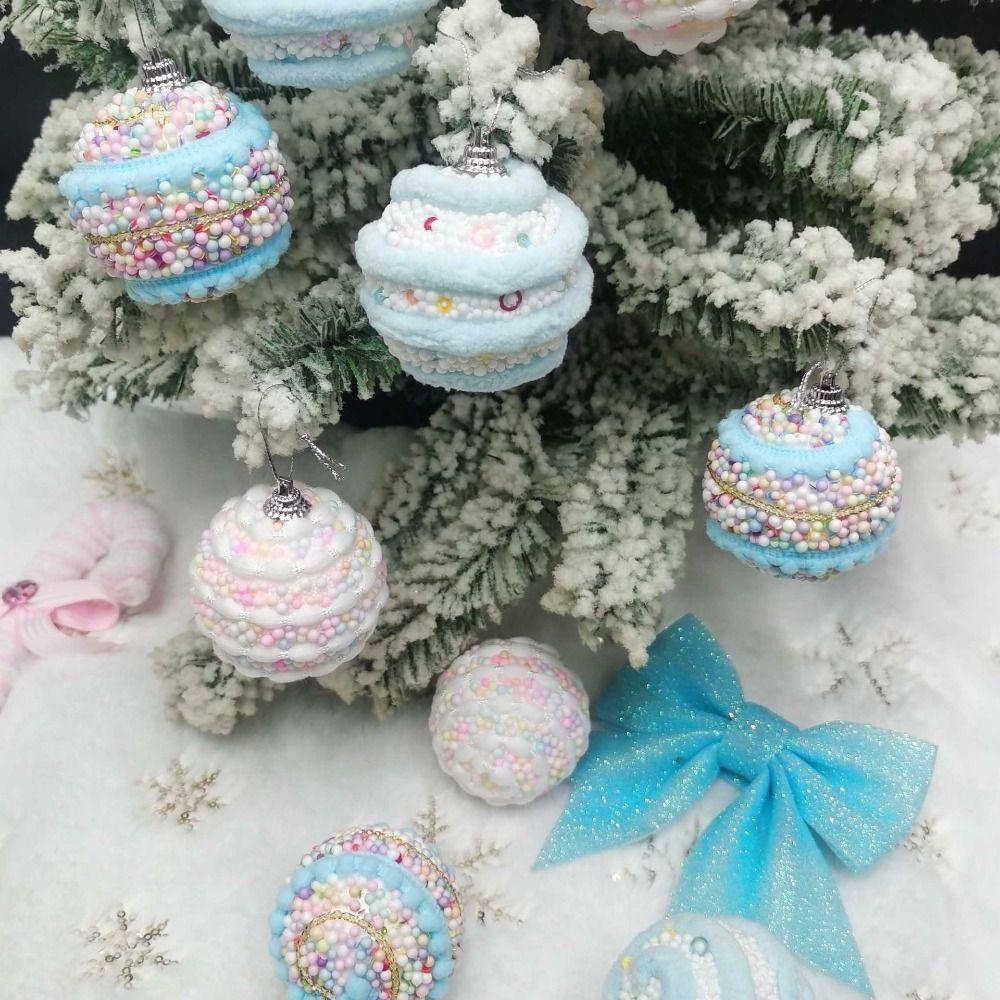 6Pcs Colorful Foam Christmas Balls Reusable Macaron Color Hanging Balls  New Year