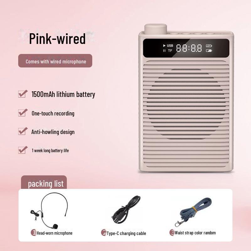 Портативная беспроводная колонка Little Bee с петличным микрофоном для учителей и танцевальных мероприятий