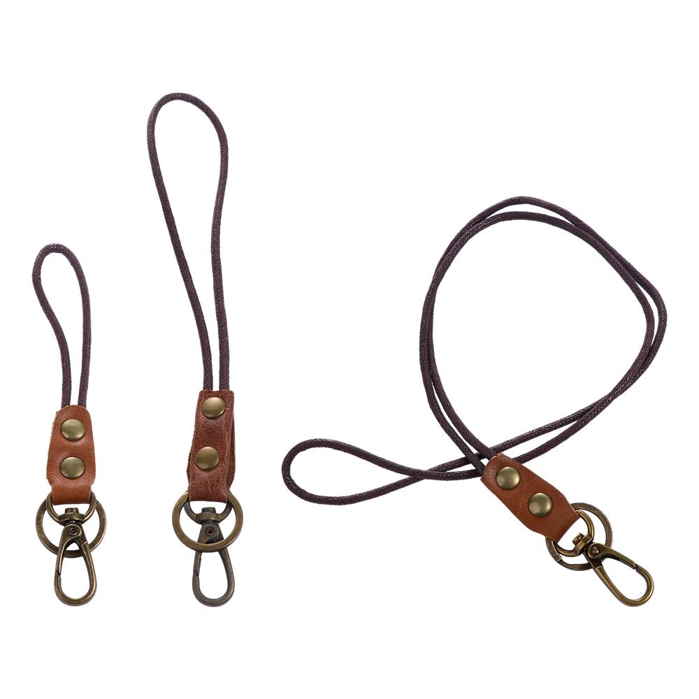 Кожаный держатель для бейджа из коровьей кожи Кожаный ремешок-шнурок Держатель для рабочей карты Телефонный ремешок на шею Ремешок на запястье