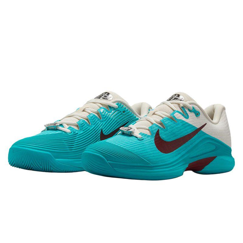 Nike Court Air Zoom Vapor 12 Premium HC Dusty Cactus Dark Team Red Women Sneakers Blue Pale-Ivory Metallic-Silver HJ6650-300