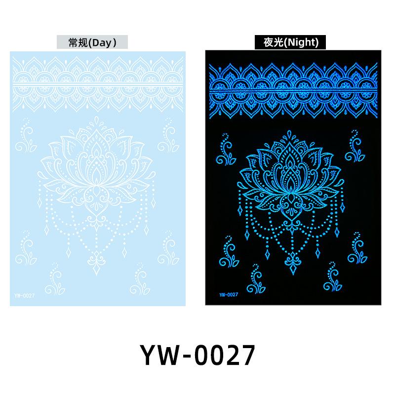 Светящиеся в темноте индийские кружевные тату-наклейки - Хна стиль боди-арт для рук и тела