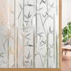 Frosted Bamboo PVC Window Film - Static Cling UV Blocking Privacy Cover for Home Bathroom Glass Doors Removable