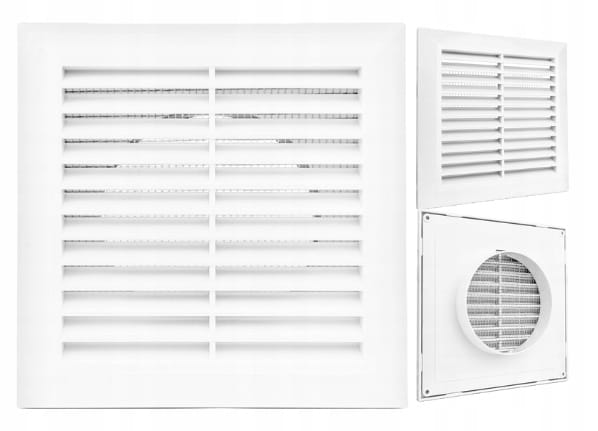 White Ventilation Grille With Mesh T61 170X170 Fi100