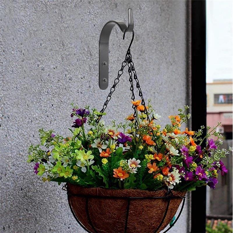 Clothes Hat Hook Bathroom Hook Flower Pot Support Iron Planter Hook Stand Balcony Decoration for Flowers Durable Flowerpot Plant Hanger Bracket