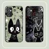 Милый мультяшный черный кот Чехол для телефона Samsung S24 Ultra S22 S23 S25 S20 Fe S21 Plus A16 A54 A34 A53 Стеклянная крышка