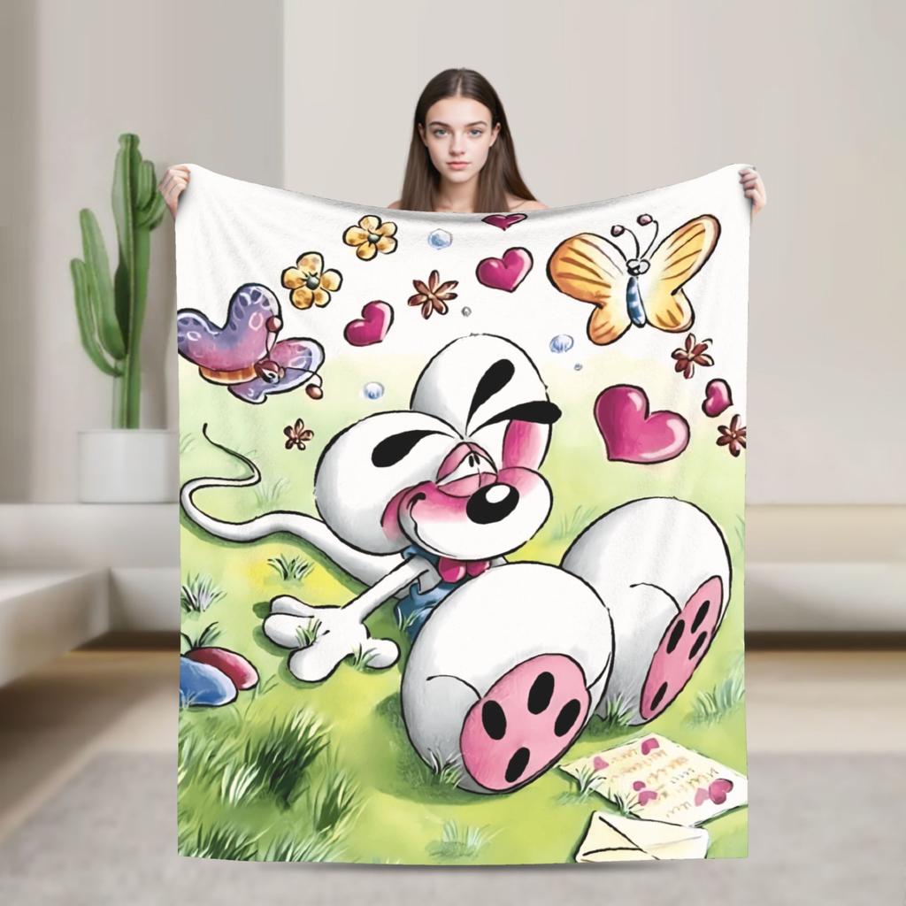 Diddl Cartoon (8) Blanket Quality Super Soft Throw Blanket Winter Airplane Travel Living Room Fluffy Bedspread