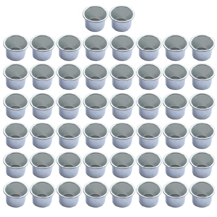 Set of 50 Aluminium Candle Cups Holder Candlestick Candle Drip Protectors Decor