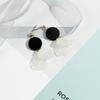 Korean Fashion Wood Petal Resin Flower Earrings for Women - Simple and Versatile.