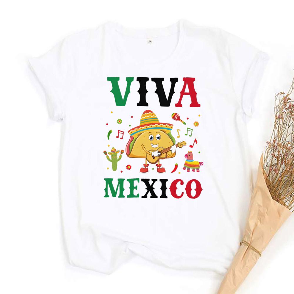 Футболка с принтом Viva Mexico, с круглым вырезом, летняя, с коротким рукавом, повседневный топ, унисекс, футболка с узором Мексиканского флага, одежда