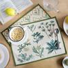 1Pc 30x40cm Rectangle Thicken Cotton Woven Flower Printed Dining Table Mat Insulation Pad Home Kitchen Placemat