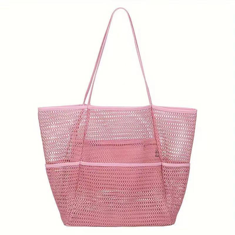 Multi Pockets Summer Beach Bag For Towels Mesh Durable Travel Handbag Toys Organizer Waterproof Underwear Swimming Storage Bag