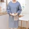 Cotton Apron Household Kitchen Long-Sleeved Dirt-Resistant Overalls Adult Female Work Coat Cooking Protective Clothing Work Clot
