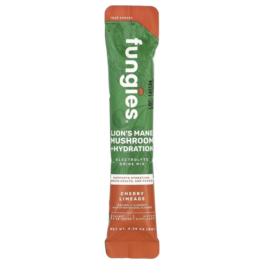 Fungies, Reishi Mushroom + Hydration, Electrolyte Drink Mix, Cherry Limeade, 6 Stick Packs, 8g (0.28oz) Each