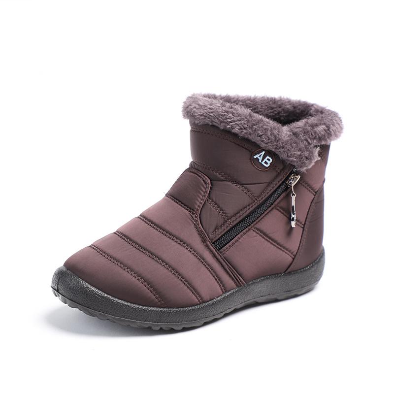 35-43 Women's Warm and Waterproof Cotton Shoes Nylon Snow Boots Winter Ankle Boots Non-slip Short Boots