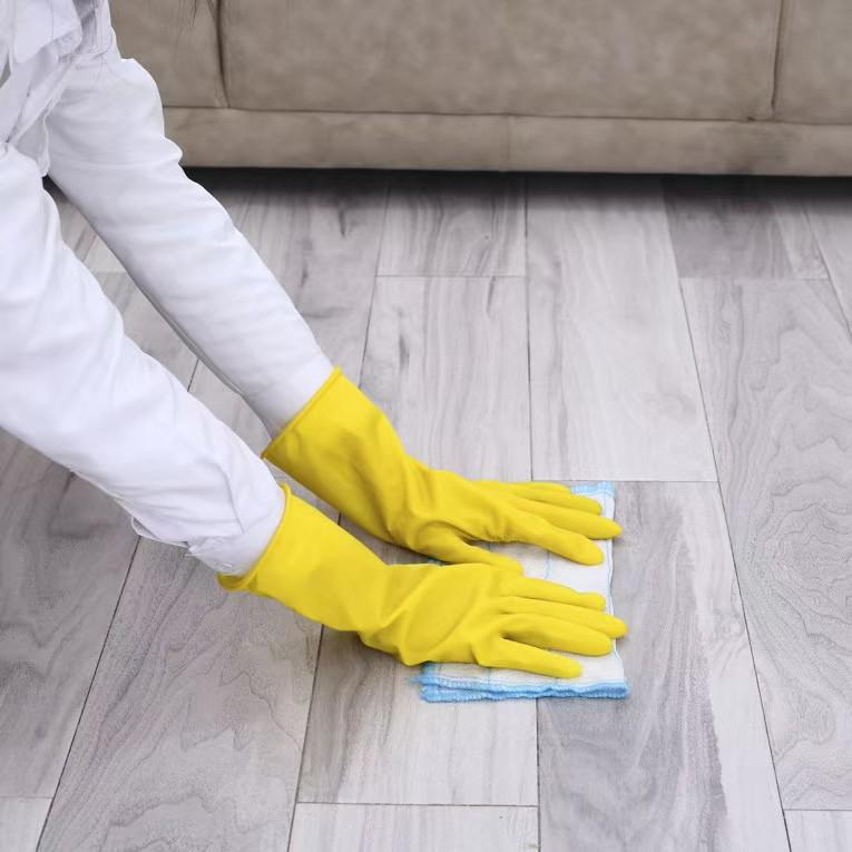 Women's Yellow Waterproof Dishwashing Gloves - Durable Latex for Winter Home Cleaning