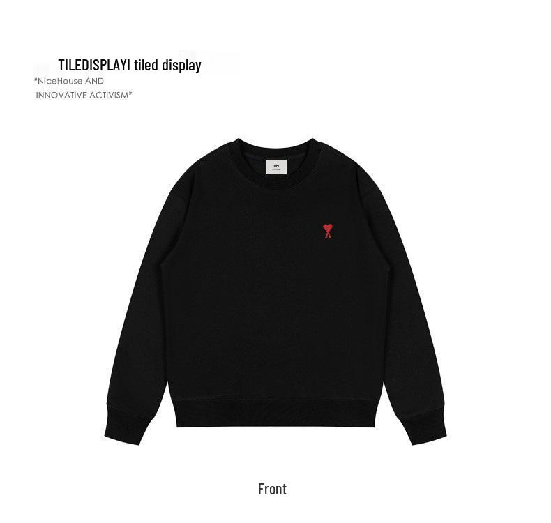 Хлопковый свитшот с вышивкой 'Cross Love' и буквой А - Унисекс, Повседневный, Свободный крой для Весны и Осени