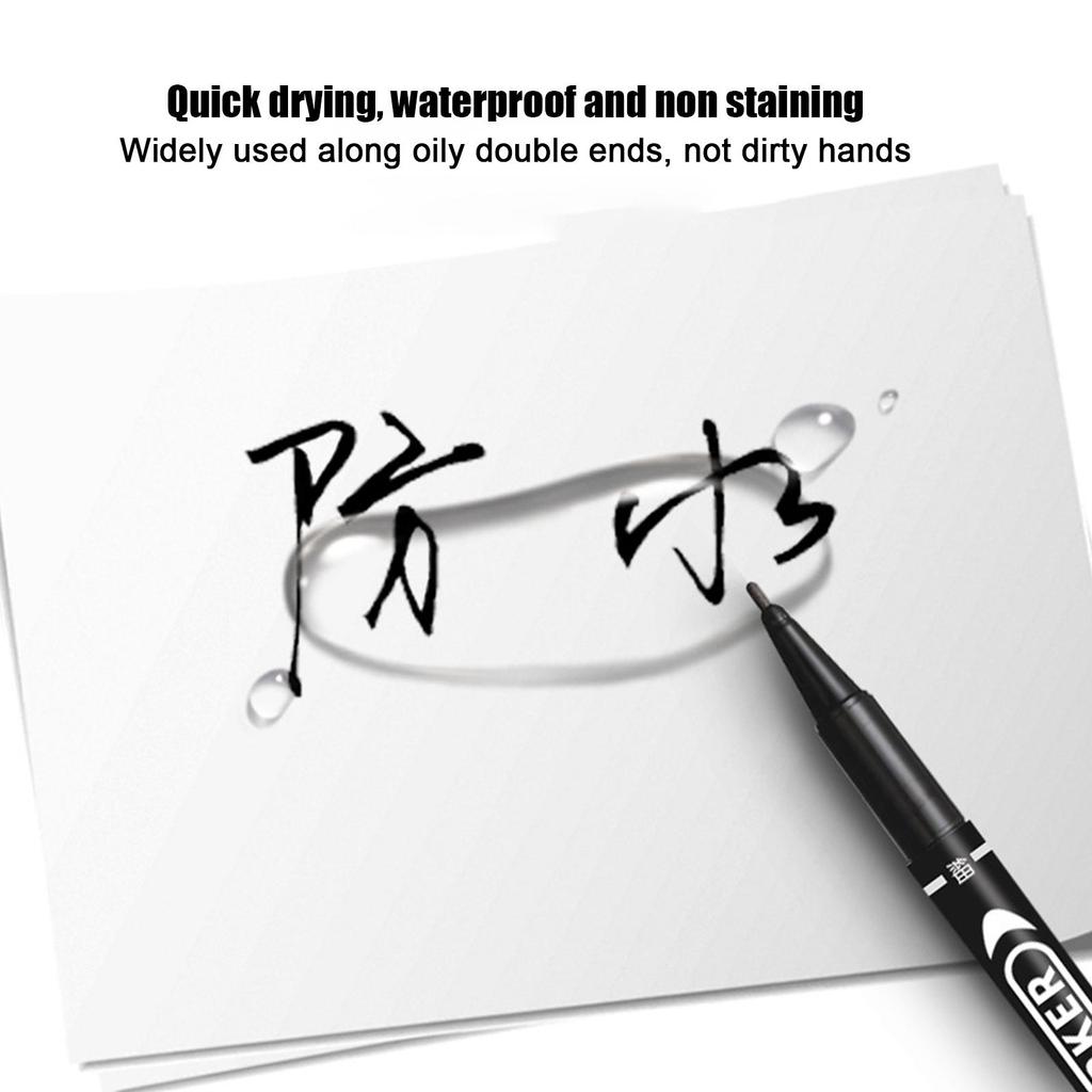Black Marker Pen Dual Thick And Thin Nib Waterproof Pen Sketchbook Painting Ma Paint C2x7 Suppl V2H5