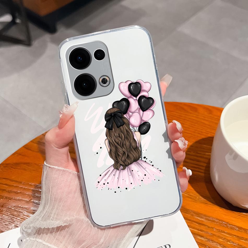 Чехол для Oppo Reno 13 Pro Креативный прозрачный мягкий задний чехол для Oppo Reno13 Pro 13Pro 5G ТПУ тонкий силиконовый противоударный чехол для телефона
