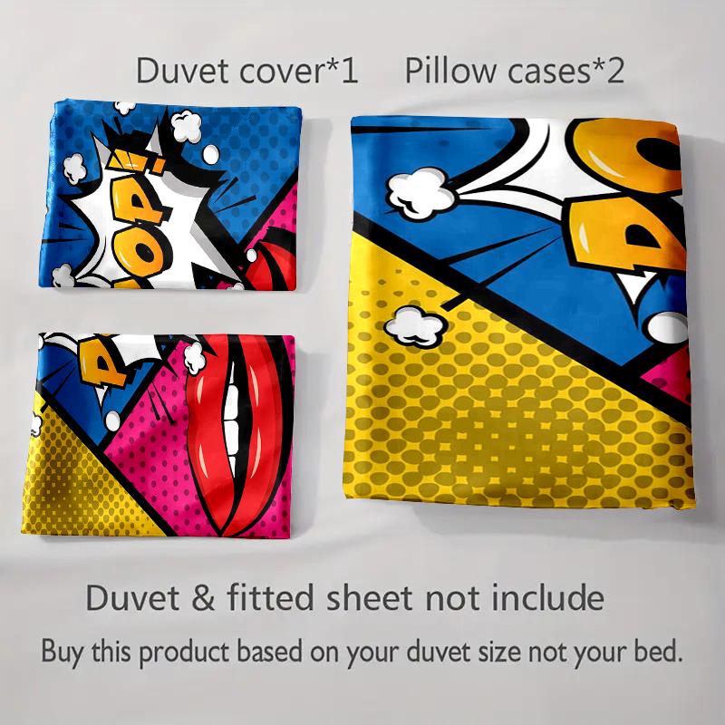 Comic-inspired design Bedding Duvet cover sets Duvet covers Pillowcases gifts (1 * Duvet Cover 2 * Pillowcases, without duvet insert)