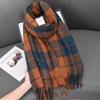 2025 new high-end retro plaid scarf women's autumn and winter soft waxy warm imitation cashmere scarf shawl