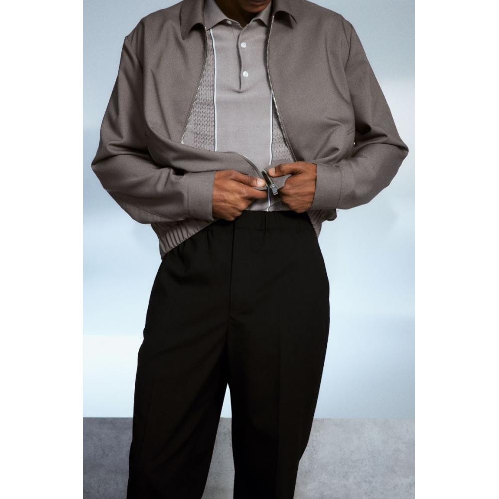 H M Relaxed Fit Tapered Pants Black