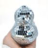 Silver Duck Shape Glass Mirrored Statue Discos Ornament Reflective Figurine for Wedding Party Music Festival Decoration