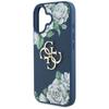 Guess Grained Roses Big 4G logo case for iPhone 16 blue