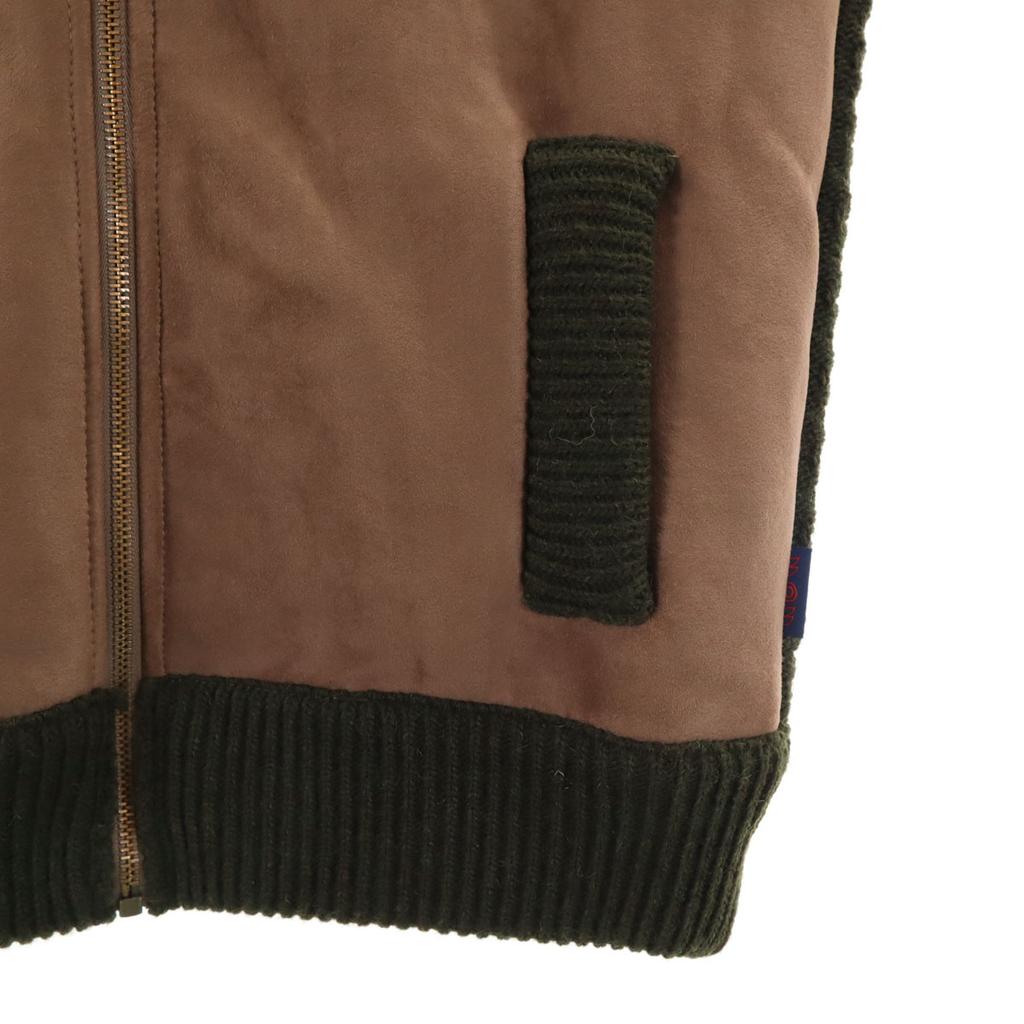 BOB made in Italy Faux suede switching Knit jacket M Brown Men's Used