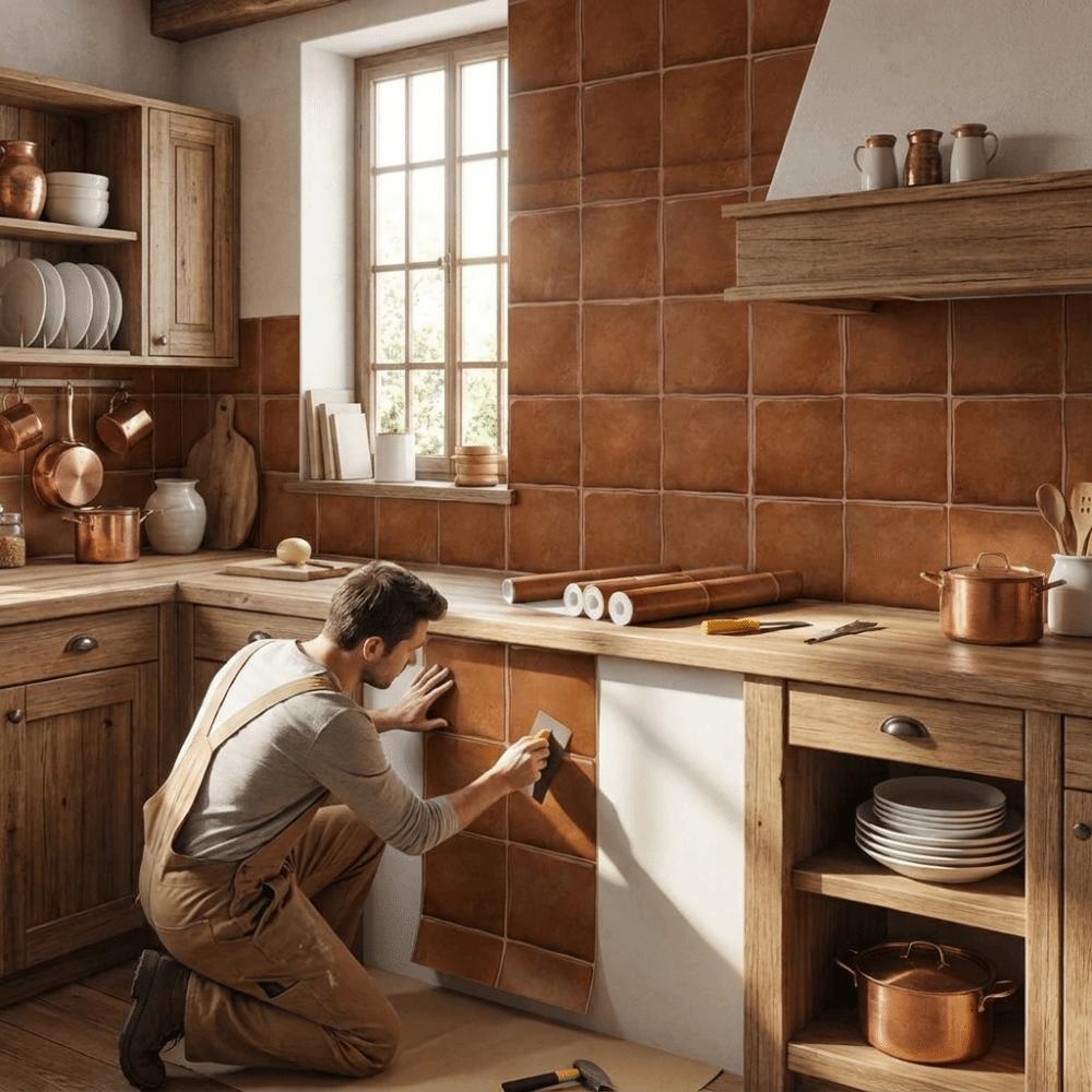 Lightweight Self-adhesive wallpaper Waterproof DIY Backsplash Tiles Indoor Decoration