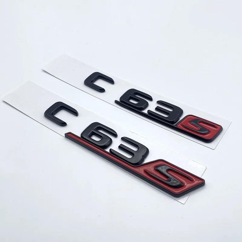 Glossy Black Letters Numbers Emblem C63 C63s V8Biturbo for Mercedes-Benz AMG Car Fender Trunk Rear C205 S205 W205 Logo Sticker BF1