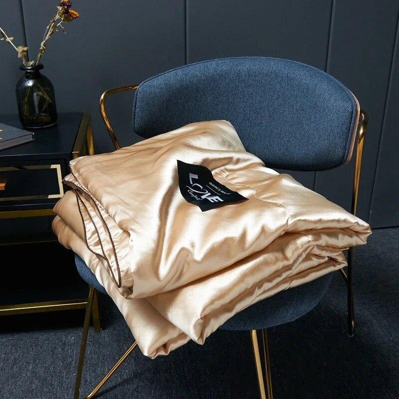 Midsummer Series Luxury Washed Silk Embroidered Summer Quilt Single Summer Cool Quilt Blanket Bedding Comforter