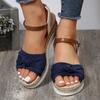 Мода женские модные босоножки на платформе с открытым носком на танкетке гладиаторские сандалии женские нескользящие толстые подошвы пляжная обувь плюс размер 43