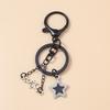 Cool Gothic Punk Black Cross Keychain Moon Star Key Ring Pendants for Women Handbag Decor DIY Handmade Jewelry Gifts