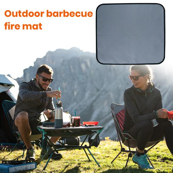 Outdoor Tabletop Grill Fireproof Mat Waterproof Heat-Resistant BBQ Barbecue Mat Flame-Retardant Pad Camping Supplies