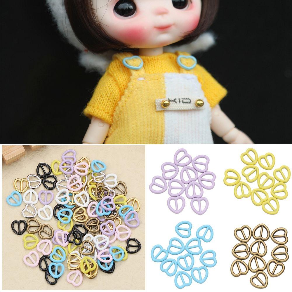 Ultra-small Stuffed Toys Diy Dolls Buckles Heart Shape Buckle Belt Buttons Doll Bags Accessories
