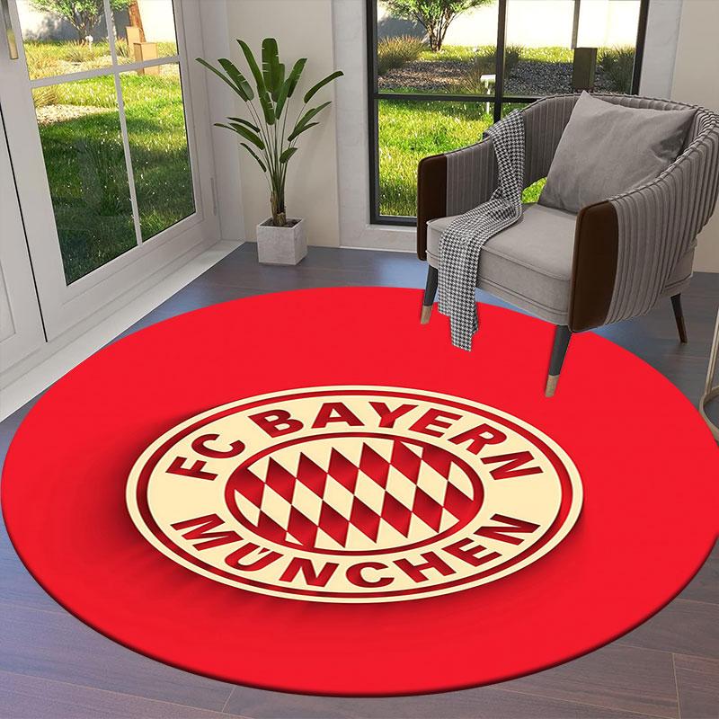 Круглый ковер FC Bayern Munchen, Ковер для гостиной, спальни, дивана, игровой комнаты, Нескользящий коврик для пола
