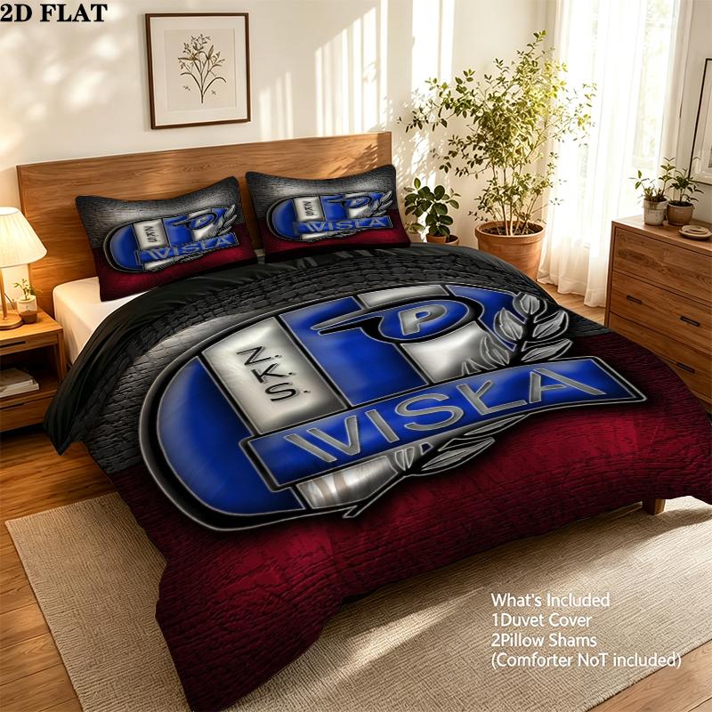 Wisa Pock Pattern Bedding uilt Set uilt Cover Pillowcase Home Decoration Birthday Gift (1 * duvet cover + 2 * pillowcase without core)