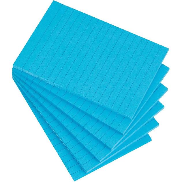Vanpad Lined Sticky Notes 4X6 in Light Purple Ruled Stickies Super Sticking Power Memo Pads Strong Adhesive, 6 Pads/Pack, 45 Sheets/pad