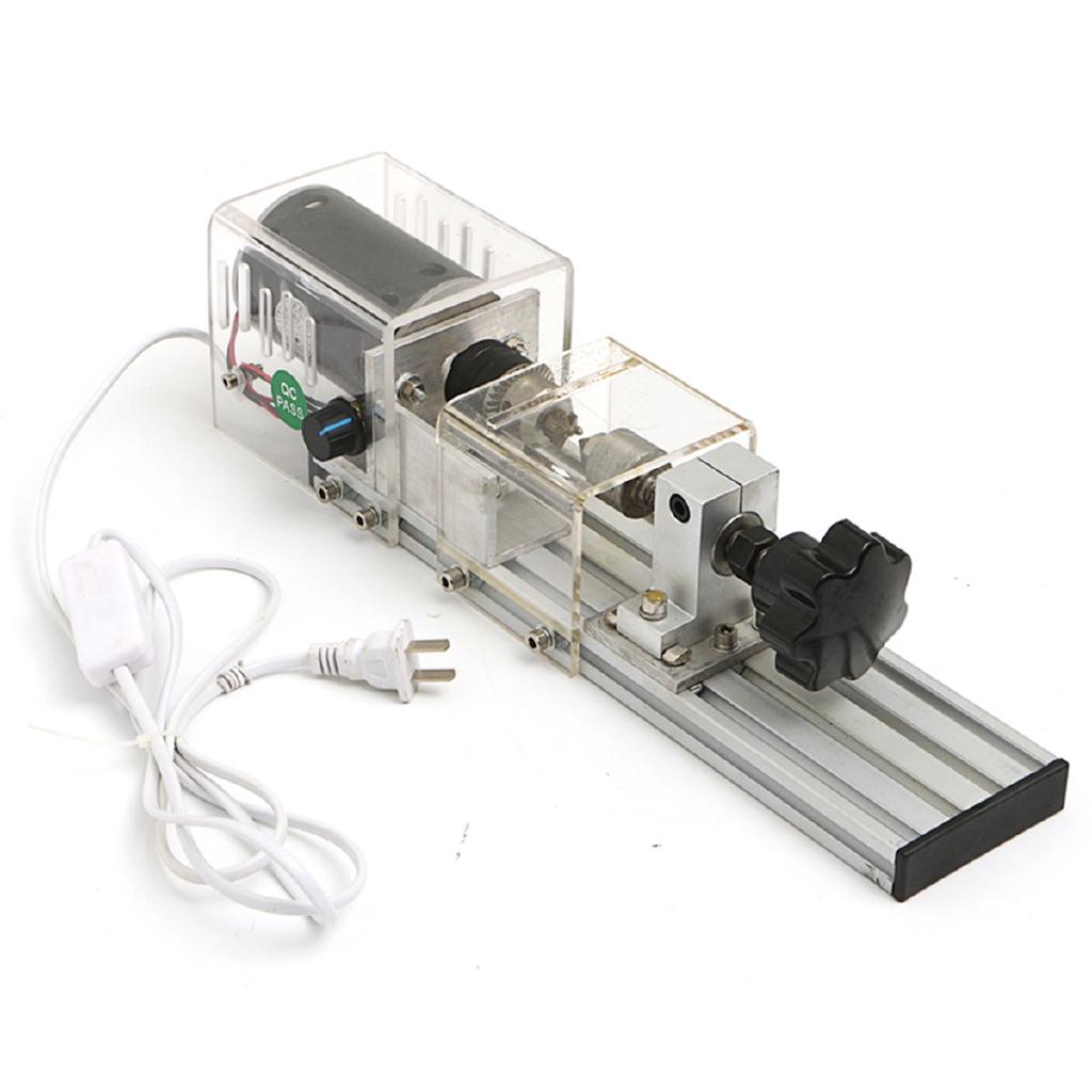 AC 220V Milling Grinding Wood Mini Lathe Machine Woodworking Lathe Bead Polishing Cutting Drill Rotary Tool DIY Benches Drill 350W