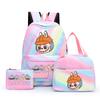 3Pcs/set  Printed Backpack with Lunch Bag Pencil Case Boy Girl Knapsack Teenage Student Large Capacity Colorful Bookbag
